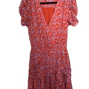 Tanya Taylor Red and White Floral Midi Dress